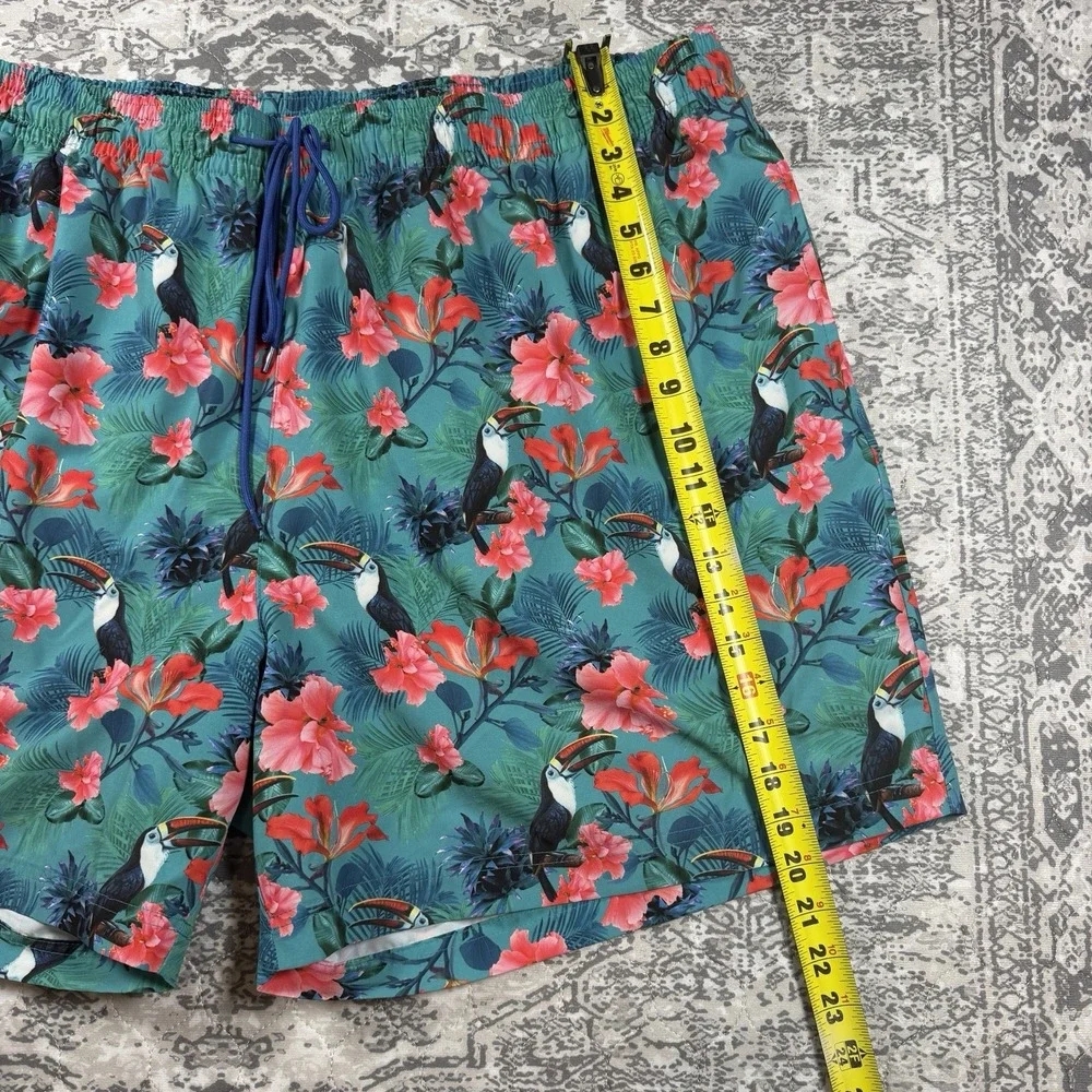 Caribbean Swimwear Men's sz 3XB Toucan Troical Print Swim Trunks Shorts